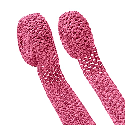 Pandahall Elastisches Häkel-Stirnband, 3,8 cm und 5,3 cm breit, gehäkeltes Stretch-Band, Stoff für Haarschleifen für Mädchen, Taillenbund, Tutu für Baby von PH PandaHall