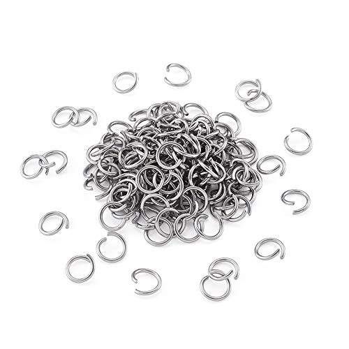 Pandahall Offene Biegeringe aus Edelstahl, 8 mm, rund, 1,2 mm dick, Metall, rund, ungelötet, Ringverbinder für Kettennetz-Schmuckherstellung, 1000 Stück von PH PandaHall