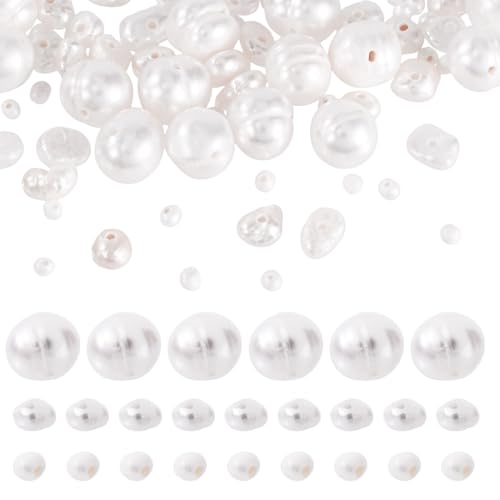 Pandahall Weiße Süßwasserperlen, 4–8 mm, natürliche Zuchtperlen, oval, lose Edelsteinperlen für Schmuckherstellung, Armbänder, Halsketten, Ohrringe, 50 Stück Pandahall Weiße Süßwasserperlen, 4–8 mm, natürliche Zuchtperlen, oval, lose Edelsteinperlen für Schmuckherstellung, Armbänder, Halsketten, Ohrringe, 50 Stück von PH PandaHall