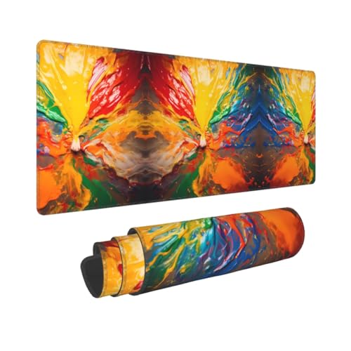Phayah Gaming-Mauspad, verschüttete Farbpalette, Muster, XXL, XL, großes Mauspad, Schreibtischmatte, rutschfeste Gummi-Mäusepads, genähte Kanten, 31,5 x 30 cm Phayah Gaming-Mauspad, verschüttete Farbpalette, Muster, XXL, XL, großes Mauspad, Schreibtischmatte, rutschfeste Gummi-Mäusepads, genähte Kanten, 31,5 x 30 cm von PHAYAH