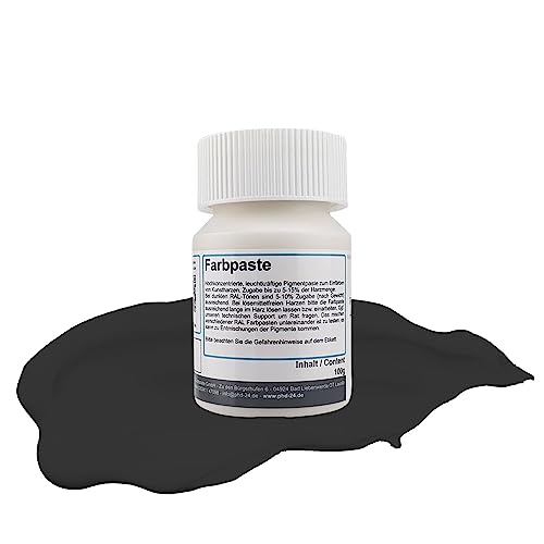 DD Composite Farbpaste 100g schwarz RAL 9005 Pigment hochkonzentriert für Kunstharze Epoxidharz Resin Polyesterharz Gießharz farbintensiv deckend von PHD