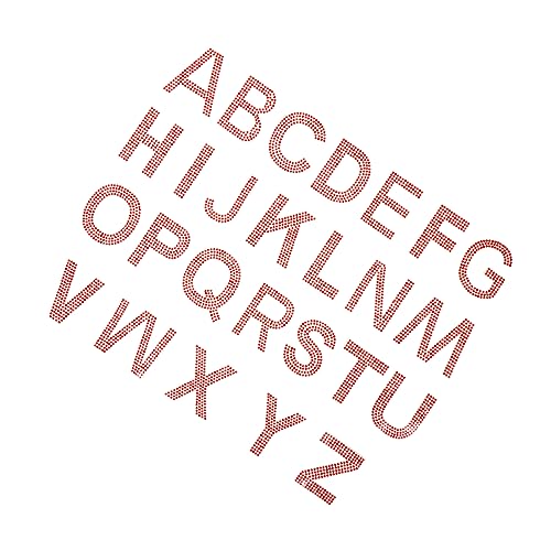 1 Satz Strass-aufkleber Alphabet Applikationsaufkleber Stoffzubehör Gestickte Aufnäher Handgemachte Aufkleber Flicken Für Kleidung Buchstabenförmige Patches Dekorativ Rot Bohrtuch PHENOFICE von PHENOFICE