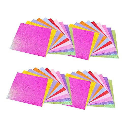 100St Perlen-Glitter-Origami Kartonpapier 3D-Origami-Papier quadratisches Origami-Papier Papiere falten papierschere pauspapier Origami-Papierzubehör Bastelfaltpapier Colorful PHENOFICE von PHENOFICE