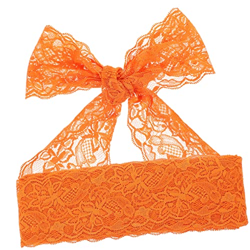 10St Stretch-Spitze Spitzenstoff Spitze nähen Tüll Spitzenbesatz Bandeau aus Spitze tischdecke makramee Kleidungsspitze Kleiderkanten selber machen Stoffaccessoires Elasthan Orange PHENOFICE von PHENOFICE