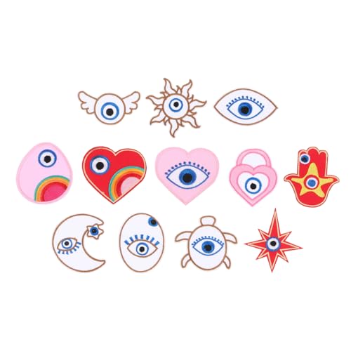 12st Schuh- Und Hutaufnäher Mit Stoffetiketten Böse Augenklappe Evil Eye Strassapplikation Flicken Aufnähen Hamsa-hand-patch Böse Augen Applikation Hamsa- -aufnäher Kleidung PHENOFICE von PHENOFICE