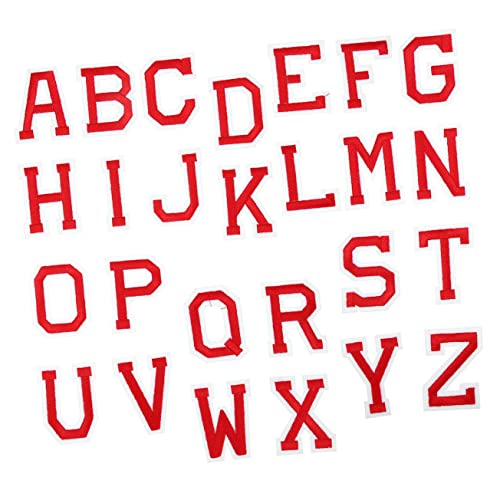 26St Brief Aufkleber kleine Buchstabenaufkleber Schal Patch Aufbügeln von Kleiderflicken Glitzerjacke handgefertigte DIY-Patches Bügelflicken für Kleidungsstücke 。，pvc rot PHENOFICE von PHENOFICE