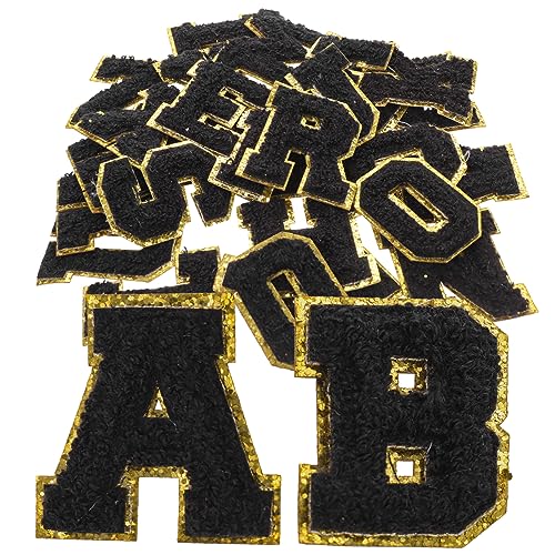 26St Stoffaufkleber mit englischem Alphabet Mantel Patches Dekor Mantel gestickte Aufnäher tshirts aufbügler buchstaben DIY-Rückenpatches dekorative gestickte Aufnäher Polyester PHENOFICE von PHENOFICE