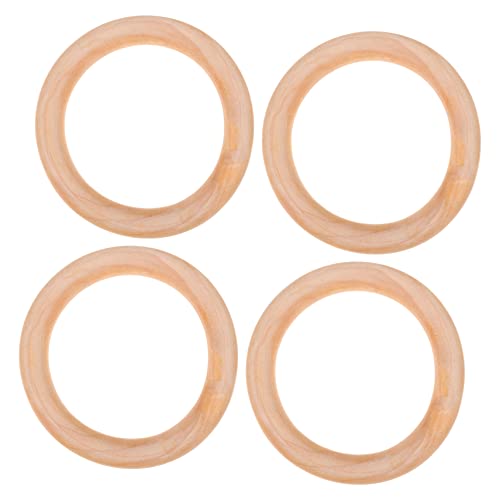 4 Stück Armbänder Babyring runde Kreise Handtasche Kreisgriff hängende Kreise basteln für kinder bastelmaterial für kinder acessories passenge Holzkreise hölzerner hängender Kreis PHENOFICE von PHENOFICE