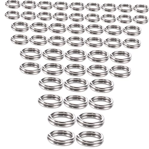 500 Stück Zubehör Für Angelgeräte Armband Biegering Split-ring-anschlüsse Kreis-halskette Strapazierfähiger Köderverbinder Doppelter Flachdrahtring Sprungringe Rostfreier Stahl PHENOFICE von PHENOFICE