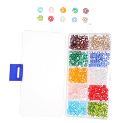 PHENOFICE 1 Box Glasperlen Rhombus Perlen Runde Perlen Spacer Perlen Charms Perlen DIY Rhombus Lose Perlen Rautenförmige Perlen Diamantschliff Perlen DIY Material Armband DIY von PHENOFICE