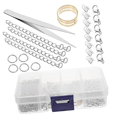 PHENOFICE 1 Box Schmuckzubehör Kordelenden Zur Schmuckherstellung, Karabinerverschlüsse, Karabinerverschluss, DIY Ringe, Biegeringe, Biegering, Schmuck, Karabinerschnalle, Kordel Crimp von PHENOFICE