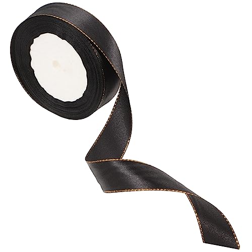 PHENOFICE 1 Goldband Neuheit Geschenkband Polyesterband metallisches Glitzerband Kuchen Topper seidenband ribbon das Geschenkbandverzierung elegante Bänder Black von PHENOFICE