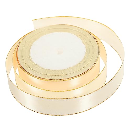 PHENOFICE 1 Goldband metallisches Glitzerband goldenes Glitzerband Drahtband seidenband ribbon das Tüllband Party-Geschenkbänder dekoratives Geschenkband Polyester Beige von PHENOFICE