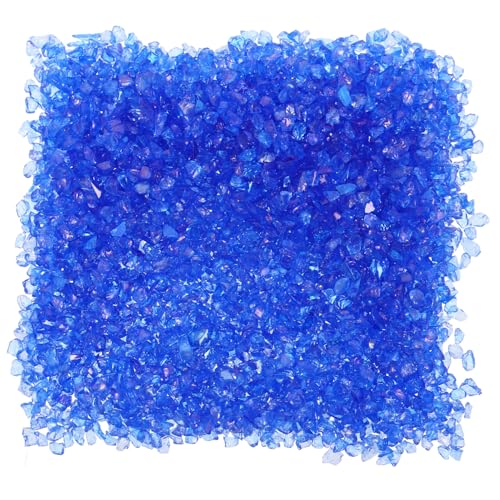 PHENOFICE 1 Nagel Glas Kies Glasmaterial Glasstücke dekoration zubehor schmuck Füllstoff für Kunstharzhandwerk Nagelkunstzubehör zerkleinerte Glassplitter unregelmäßige Nagelanhänger Blue von PHENOFICE