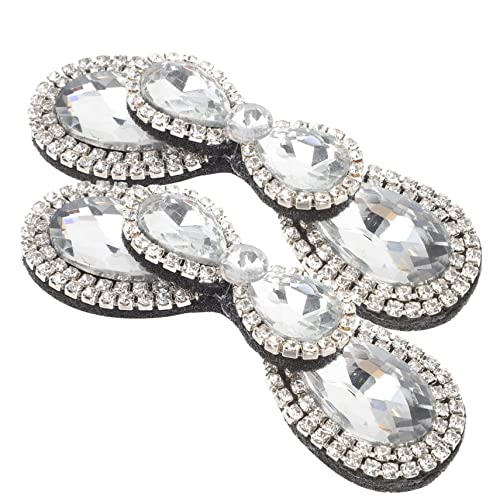 PHENOFICE 1 Paar Bogenschuh schuhbroschen shoe charms Schleifendekoration Perlen-Schuhclips Perlenbesatz Brautschuhschleifen Schuhdekoration für die Hochzeitsfeier Strasssteine Silver von PHENOFICE