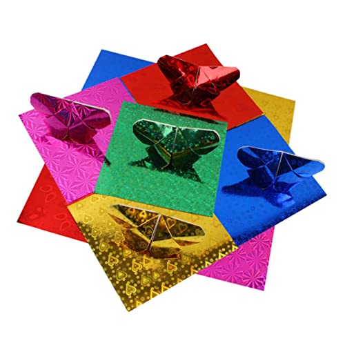 PHENOFICE 1 Packung 50 Blatt Falten Von Flash-square-papier Basteln Sie Farbiges Papier Glitzerndes Geschenkpapier -origami-papier Für Anfänger Handgemachtes Faltpapier Colorful von PHENOFICE