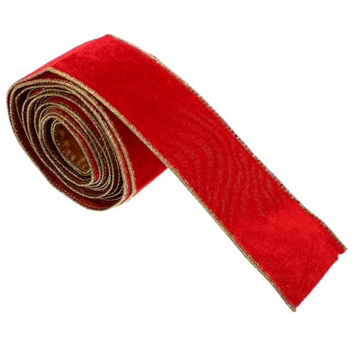 PHENOFICE 1 Rolle Beflocktes Gurtband Schleife Spulenstoffbesatz Bastelband Für Den Täglichen Gebrauch Bogen Machen Geschenkband Einseitiges Samtband Farbbandspule Stoffband Polyester Rot von PHENOFICE