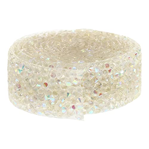 PHENOFICE 1 Rolle Bohrstange Strassgürtel Funkelndes Band Weihnachtsglitzerband Auto Klebeband Bling Glitzernde Aufkleber Strassband Autoaufkleber Bastelmaterial Diamantband Harz Beige von PHENOFICE