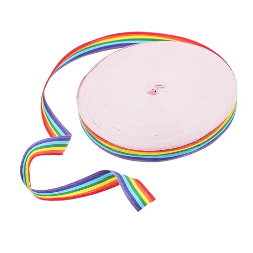 PHENOFICE 1 Rolle Buntes Regenbogenband Dekoratives Geschenkband Verdrahtete Bänder Tragbares Farbband Schleife Farbiges Band Verschleißfestes Wickelband Band Zum Basteln Polyester Colorful von PHENOFICE