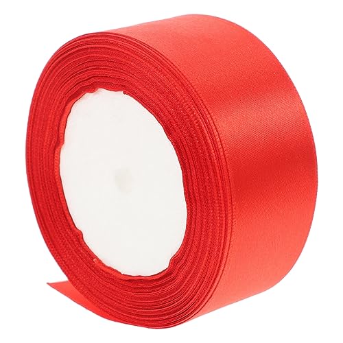 PHENOFICE 1 Rolle DIY Gurtband dekoratives Hochzeitsband Partyband verpacken Band zum Basteln Urlaub Handwerk seidenband ribbon kreatives Partyband dekoratives Bastelband Polyester rot von PHENOFICE