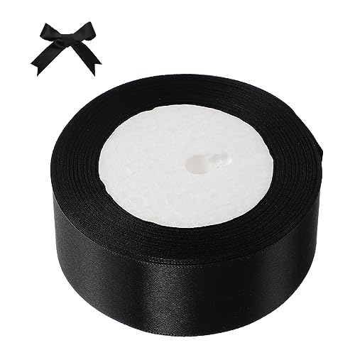 PHENOFICE 1 Rolle DIY Gurtband seidenband ribbon Dekorationsband Hochzeitsband bandalette Satinband breit weihnachtsverpackungsband Schleife Wickelband dekoratives Partyband Polyester Black von PHENOFICE