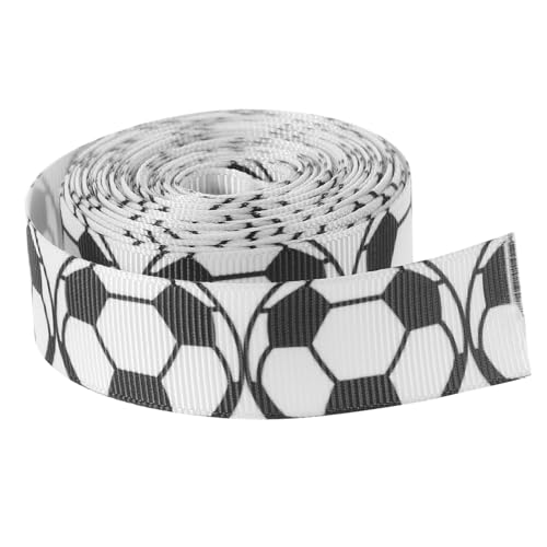 PHENOFICE 1 Rolle Fußballband Dekoration Strass Fußballband Für Kuchen Fußball Ripsband Bastelband Geschenkband Kuchenband Dekoration Fußball Drahtband Stoff von PHENOFICE