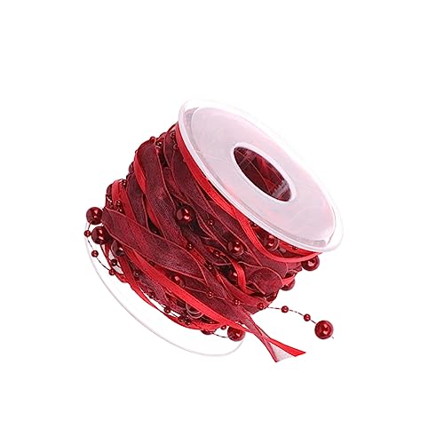 PHENOFICE 1 Rolle Geschenkband Schmuck Bastelband Aus Spitze Rotes Satinband Party Sackleinen Zum Einpacken Fleckband Hochzeitstortendekorationen Blumensträuße Bulk-bänder Zum Basteln von PHENOFICE