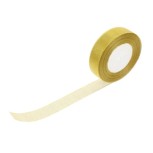 PHENOFICE 1 Rolle Glitzer-gurtband Haarzubehör Dekoratives Haarband Blumensträuße Wickelband Festival-haarband Basteln Haarband Handgefertigtes Geschenkband Tüllband Braut- Golden Polyester von PHENOFICE