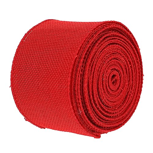 PHENOFICE 1 Rolle Gurtbandimitat aus Leinen seidenband ribbon geschenkband weihnachten ripsband für DIY Hochzeitsband Bastelband machen Geschenkverpackungsband Polyester rot von PHENOFICE