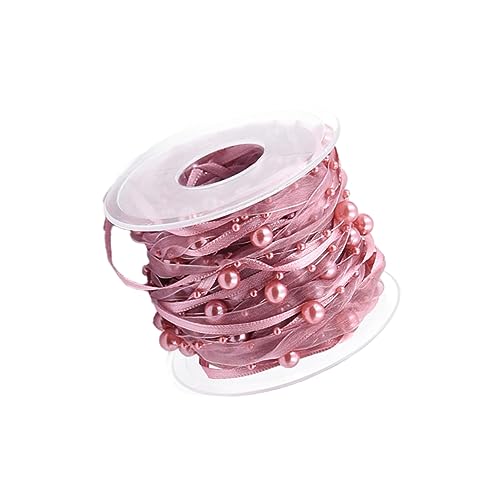 PHENOFICE 1 Rolle Hochzeitsband Gang Blumensträuße Schleife Aus Floralen Bändern Funkelnd Sackleinenband Party Rosa Organzaband Zeremonie Bänder Zum Verpacken Satinbänder Streamer Rosy von PHENOFICE