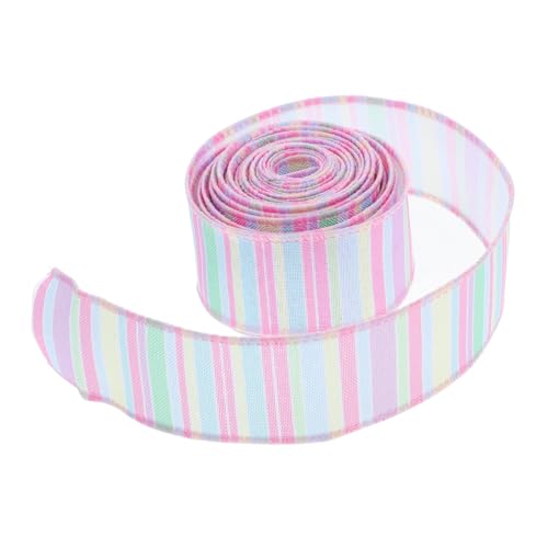 PHENOFICE 1 Rolle Osterband Pastellfarbenes Band Pastellband Band Für Band Für Schleifen Geschenkband Zum Verpacken Geschenkband Für Die Party Bonbonband Federdrahtband Polyester von PHENOFICE