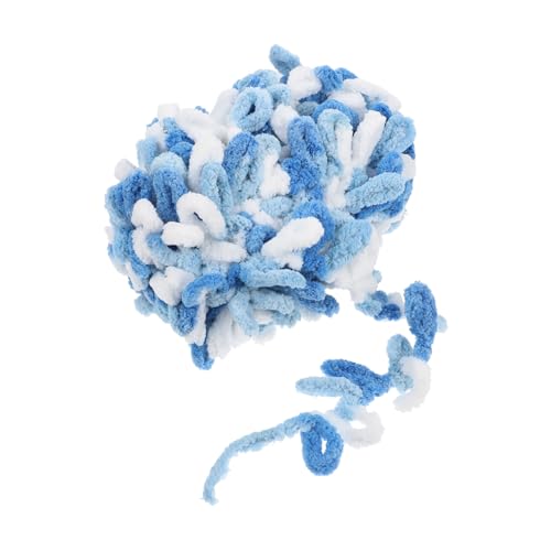 PHENOFICE 1 Rolle Polyester-Schlingengarn grobes Pullovergarn weiches, flauschiges Garn gestrickte Decken Plüschgarn Wollgarn handmade handmass Wollschnur wolle 100% Polyesterfaser Blue von PHENOFICE