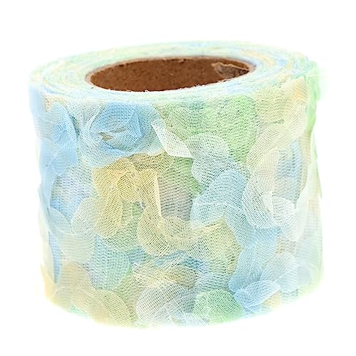 PHENOFICE 1 Rolle Rosen aus Chiffongarn Vintage-Accessoires Blumendekorationen Stickzubehör stutzenhalter kopfschmuck dekobänder geschenkband rosafarbenes Spitzenband Nähband Polyester Green von PHENOFICE