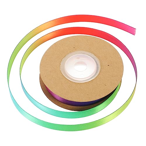 PHENOFICE 1 Rolle Schleife Spitzenband Geschenkverpackungsband Blumenverpackungsband Wickelband Verlaufsband Hochzeitsband Spitzenbesatz Geschenkkorb Regenbogen-satinband Polyester Colorful von PHENOFICE