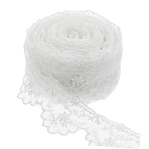 PHENOFICE 1 Rolle Spitze hochzeitsdeko hochzeitsdeco Kleidungsverzierung schwarzes kleid mit quasten trimmen für Handwerk machen Nähen von Kleidung nähen trimmen dekoration Polyester Weiß von PHENOFICE