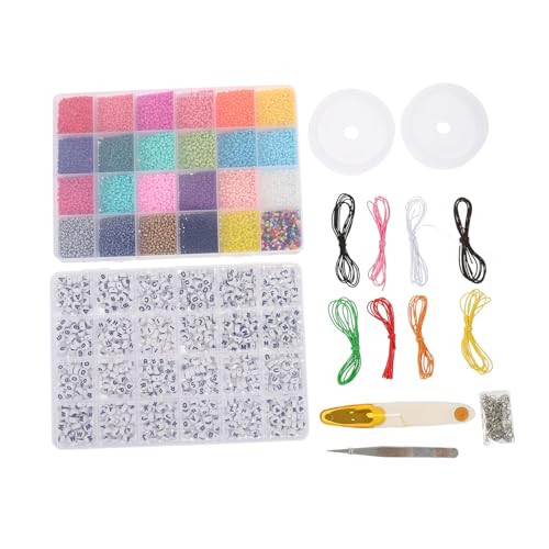 PHENOFICE 1 Satz Armband Zubehör Zubehör Buchstabenperlen Armbandperlen Set Zur Herstellung Von Armbändern Armband Herstellung Kit Perlen Mini-perlen Mini-zubehör Halskette Perlen Plastik von PHENOFICE