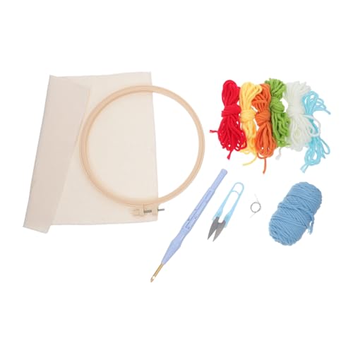 PHENOFICE 1 Satz Bastelwerkzeug für Kinder Starter-Kit zum Selbersticken Kinderteppiche Handarbeitsset für Kinder Punch Embroidery Set für Kinder Stanzstickset für Anfänger Stickwerkzeug-Set von PHENOFICE