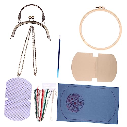 PHENOFICE 1 Satz DIY-Material-Kit repair kit embroidery set Taschenherstellungsset Stickerei-Geldbörsen-Kit Taschenmaterial selber machen Kreuzstichpackung für Umhängetaschen Stoff Violett von PHENOFICE