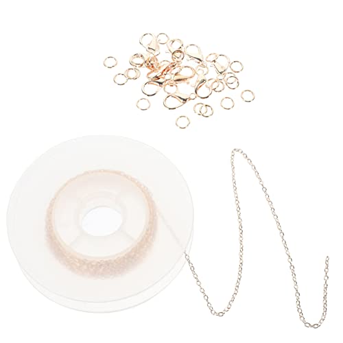 PHENOFICE 1 Satz DIY zubehör Schmuckkette Karabinerverschlüsse für DIY Armbänder-Kits schmuckherstellung schmuck machen DIY-Kette Kette für die Herstellung von Halsketten Eisen Rose Gold von PHENOFICE