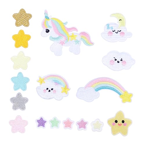 PHENOFICE 1 Satz Einhorn-patch Geschmücktes Zubehör Süße Patches Zum Aufnähen Diy-patches Diy-nähflicken Mini-patches Bekleidungszubehör Patch Aufnähen Stickerei-aufkleber Polyester von PHENOFICE