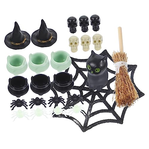 PHENOFICE 1 Satz Halloween-wohndekoration Mini-halloween-figuren Bausätze Dekorationszubehör Für Puppenhäuser Miniaturen Zum Basteln Miniatur-hexenhüte Miniatur-ornamente Retro-dekor Plastik von PHENOFICE