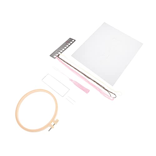 PHENOFICE 1 Satz Lesezeichen Handstickerei Stickrahmen Stickerei-starter-kit Mit Muster Kreuzstich-set Stickset Für Anfänger Kreuzstich-lesezeichen Kreuzstichpackungen Cross-kit Rosa Organza von PHENOFICE