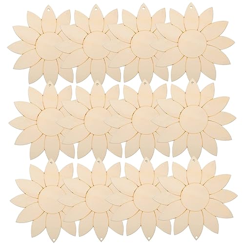 PHENOFICE 1 Satz Sonnenblumen-Dekoration Ausschnitte zeichnen Handwerk für Ornamente für bastelsets+für+kinder bastel set für kinder Holzscheiben selber machen Anhänger aus Holz Polyester von PHENOFICE