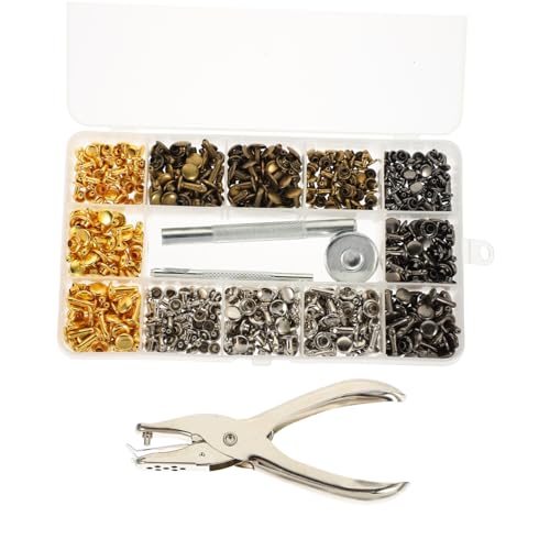 PHENOFICE 1 Satz Vierfach-knopf-set Kegelnieten Taschenverschlüsse Selber Machen Nietschnallen-kit Druckknöpfe Zum Nähen Remachs Para Cuero Nietverschlüsse Punk-accessoires Punk-spikes Eisen von PHENOFICE