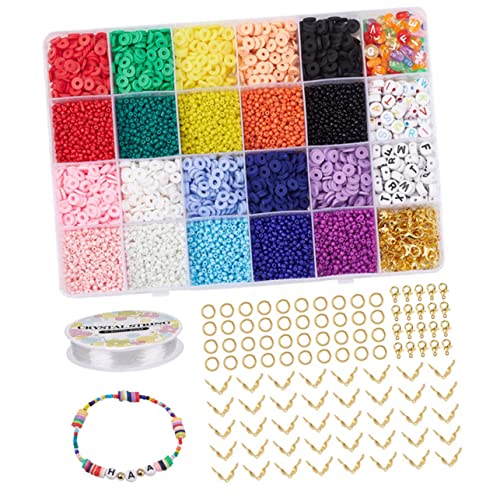 PHENOFICE 1 Satz Weiches Tonset kinder bastelset bastelsets für kinder Perlen Halskette-Kit Schmuck Charms-Armband Bausatz zum Selbermachen von Armbändern Zuhause dekorative Kunststoffperle von PHENOFICE