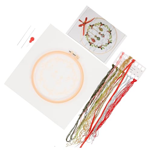 PHENOFICE 1 Satz Weihnachtskreuzstich DIY-Stickset gestempelte Stickereizubehör Nadel Bastelset embroidery kit embroidery set Stickwerkzeugsatz Weihnachtsstickstiche Baumwollkleidung von PHENOFICE