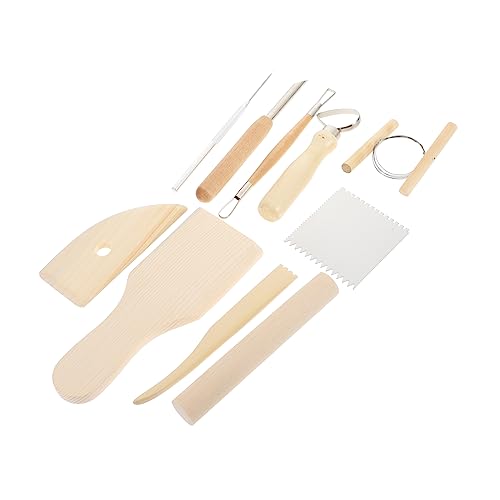 PHENOFICE 1 Satz Werkzeuge aus Ton clay tools ton werkzeug DIY Tonkunst DIY Tonschnitzwerkzeug Werkzeug zum Schnitzen von Ton Töpferzubehör Keramik-Modellierwerkzeug Rostfreier Stahl Beige von PHENOFICE