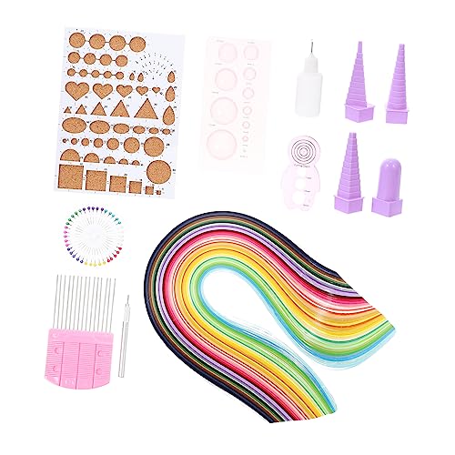 PHENOFICE 1 Satz handgefertigtes Quiltset aus Papier Sammelalbum liefert Werkzeuge zur Kartenherstellung Streifen pro fussel mone professional Quilling-Spenderflasche Papier-Curling-Kit von PHENOFICE