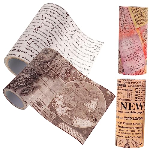 PHENOFICE 1 Schachtel Vintage Zeitungsband Dekorative Washi-klebebänder Dekoratives Klebeband Für Einklebebuch Washi Tapes Zum Basteln Diy Sammelalbum Geschenkbänder Diy-bänder Aufkleber von PHENOFICE