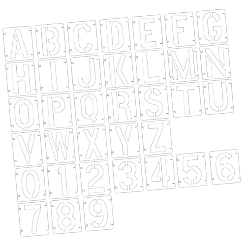 PHENOFICE 1 Set Alphanumerische Vorlagen, Zahlenschablonen, Abwaschbare Zeichenvorlagen, Alphabet DIY Schablonen, Malschablone, Ausgehöhlte Vorlagen, Zahlen Und Buchstabenschablonen, von PHENOFICE